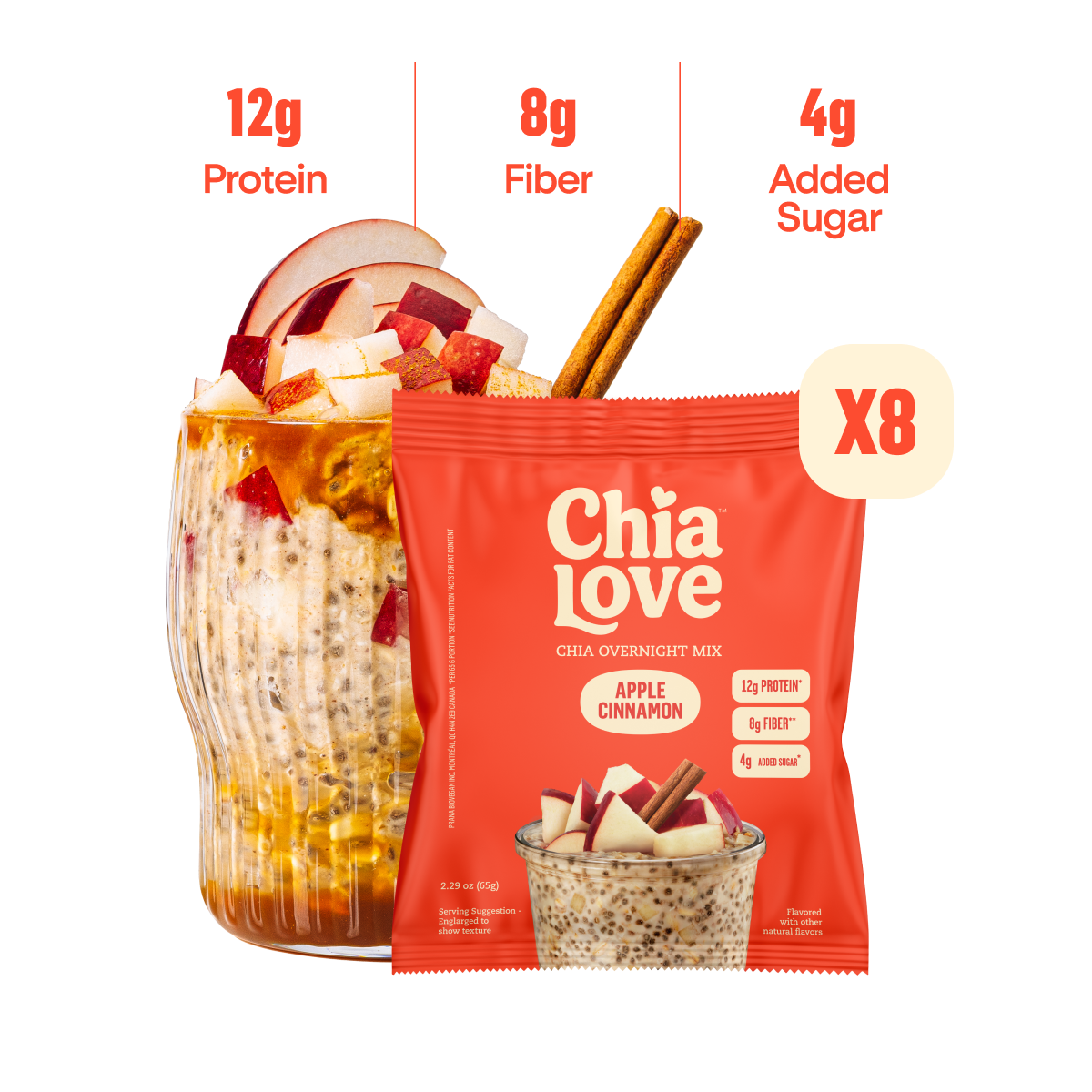 Chia Overnight Mix - Box of 8 Individual Pouches