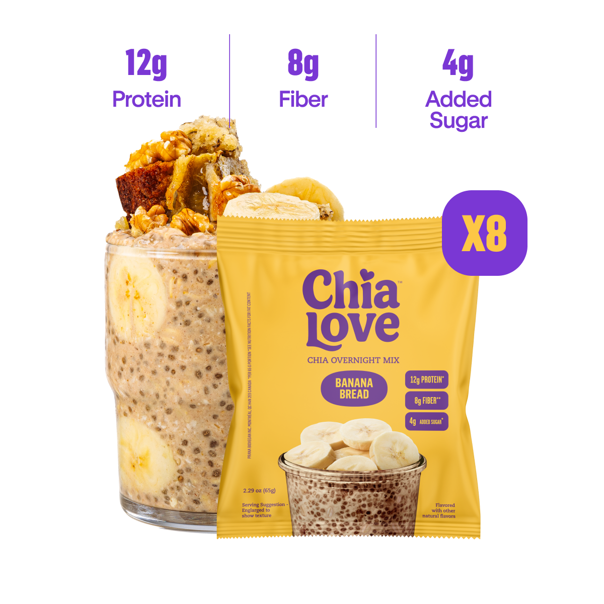 Chia Overnight Mix - Box of 8 Individual Pouches