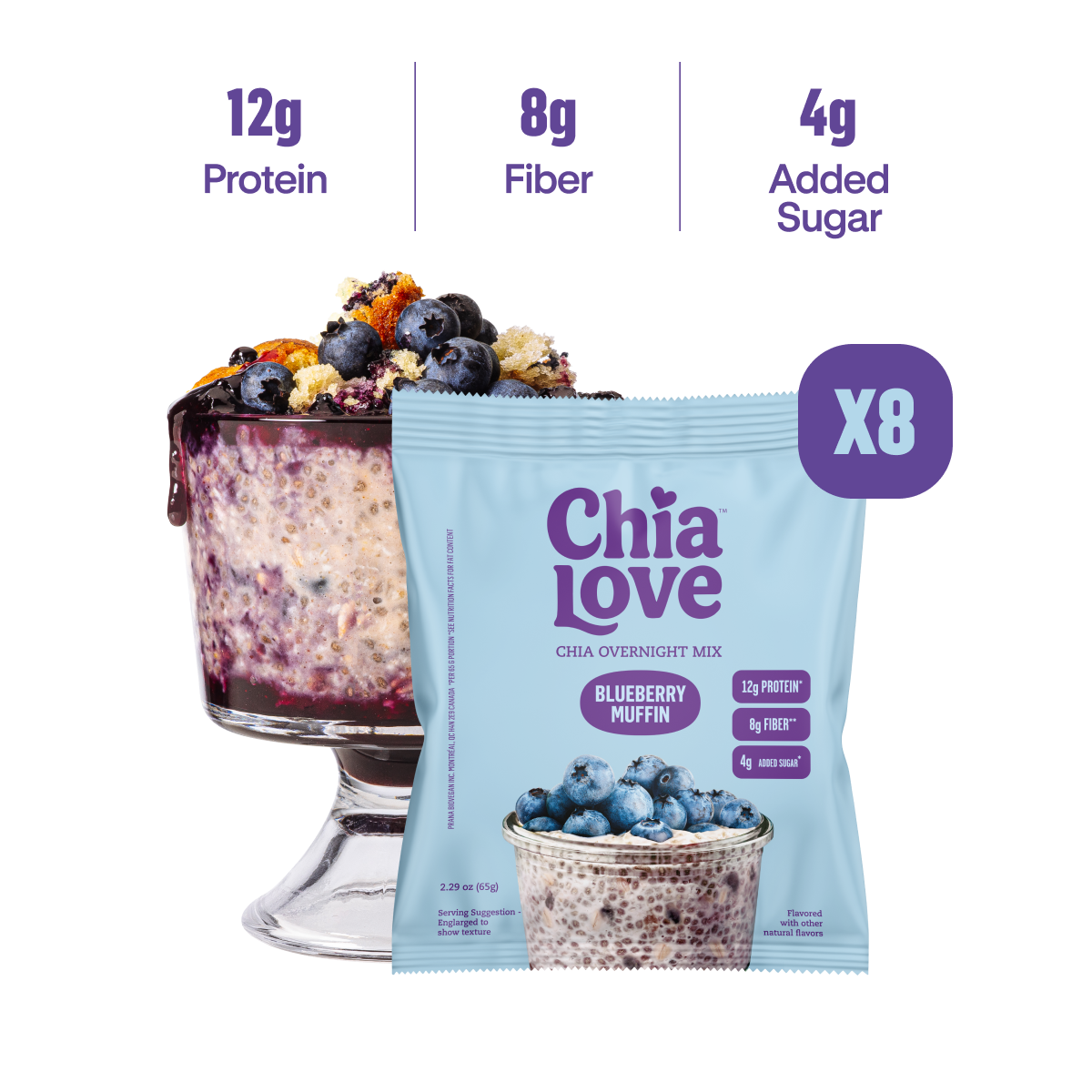 Chia Overnight Mix - Box of 8 Individual Pouches