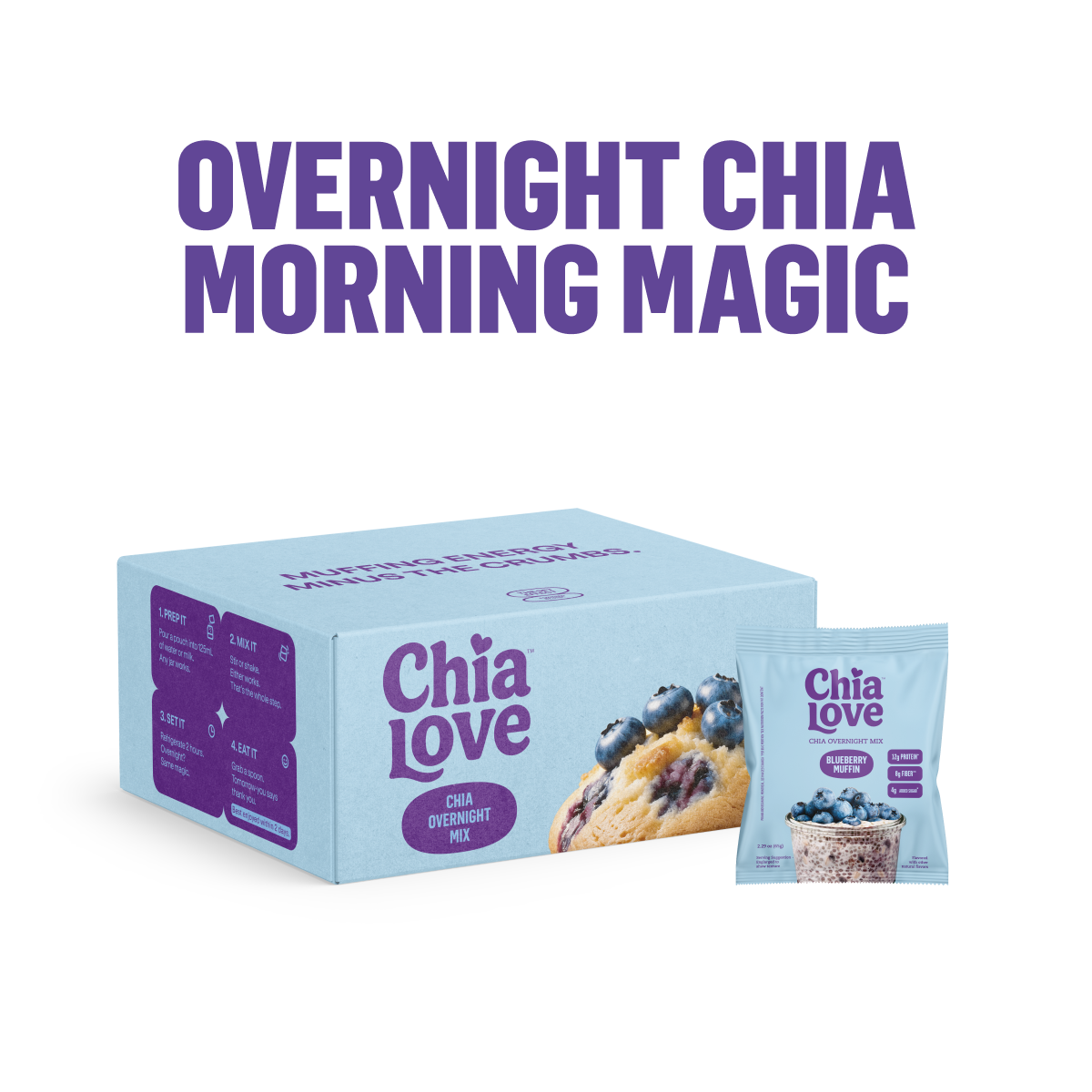 Chia Overnight Mix - Box of 8 Individual Pouches