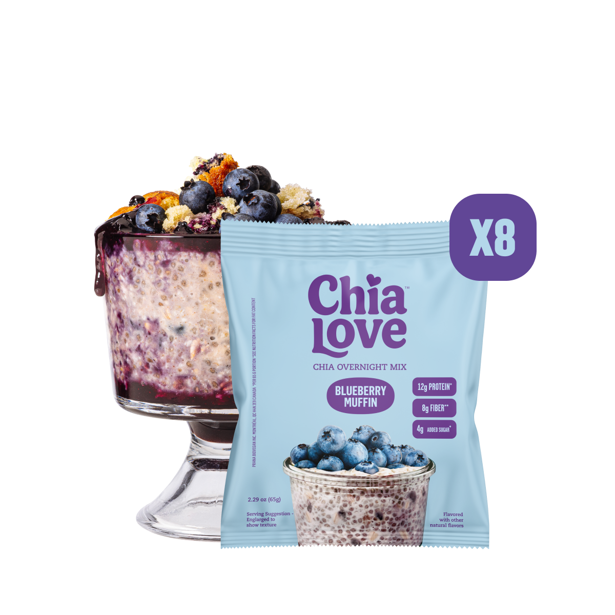 Bundle | Chia Overnight Mix - Box of 8 Individual Pouches