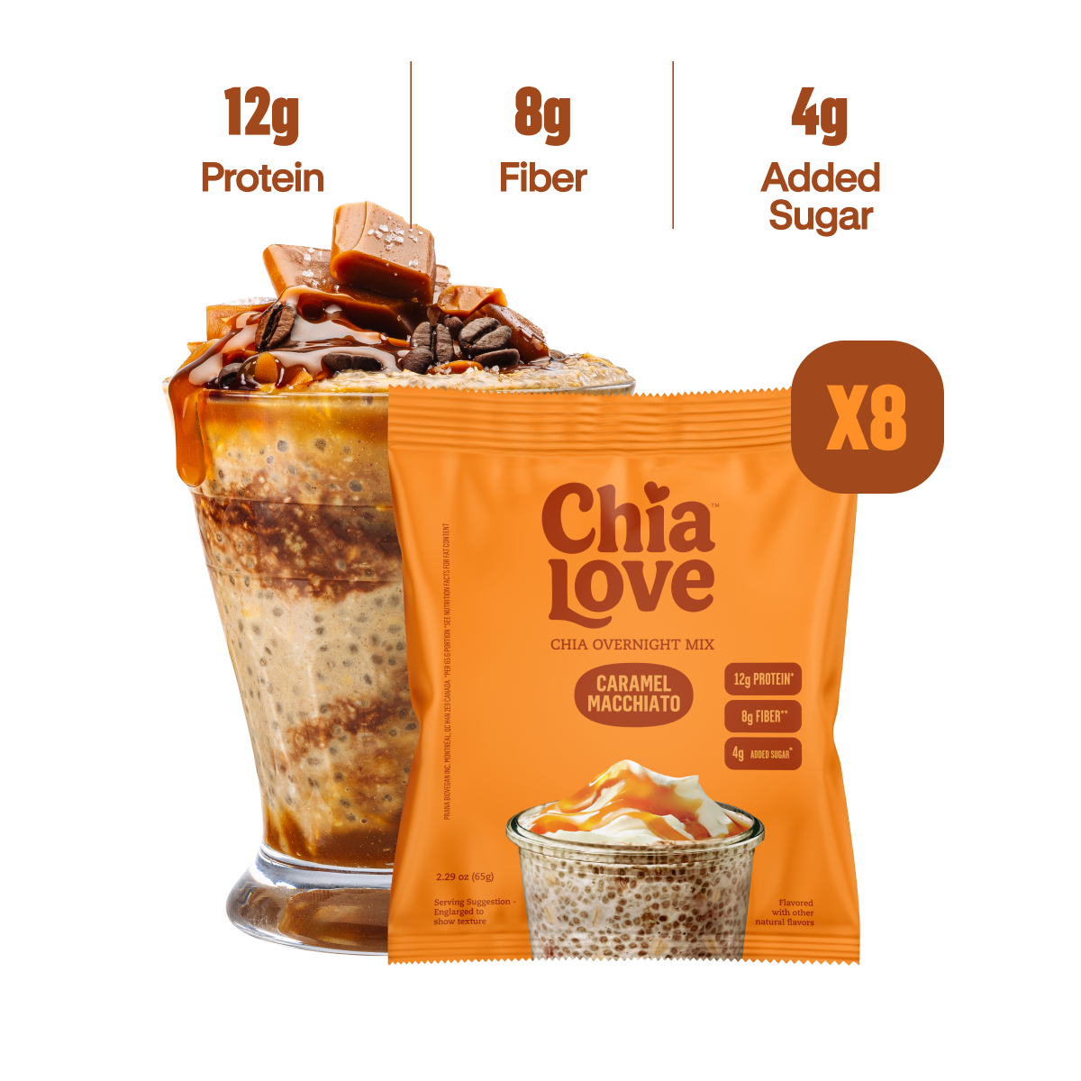 Chia Overnight Mix - Box of 8 Individual Pouches