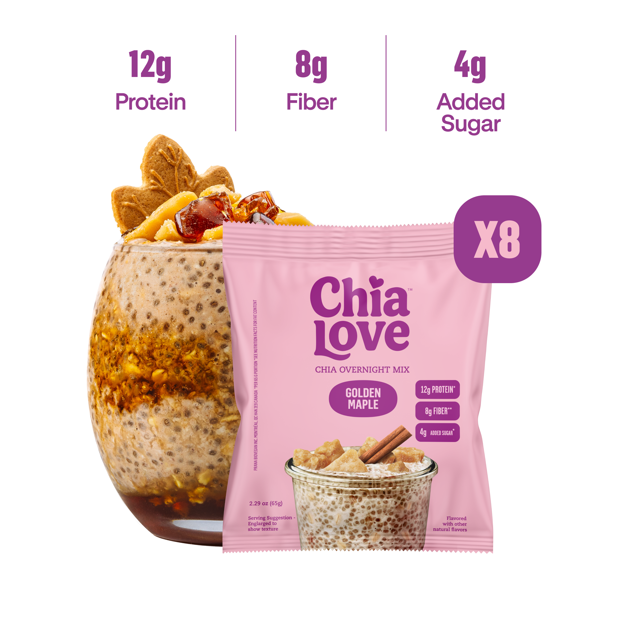 Chia Overnight Mix - Box of 8 Individual Pouches