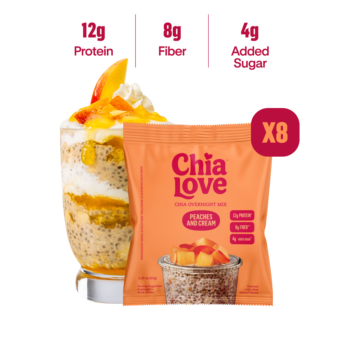 Chia Overnight Mix - Box of 8 Individual Pouches