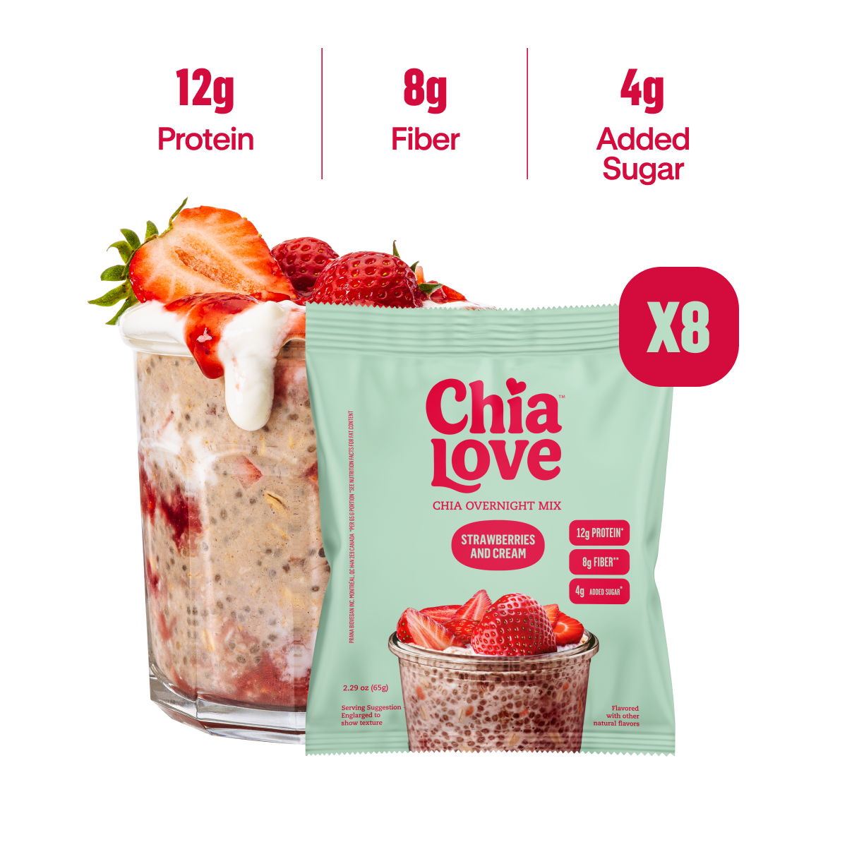 Chia Overnight Mix - Box of 8 Individual Pouches